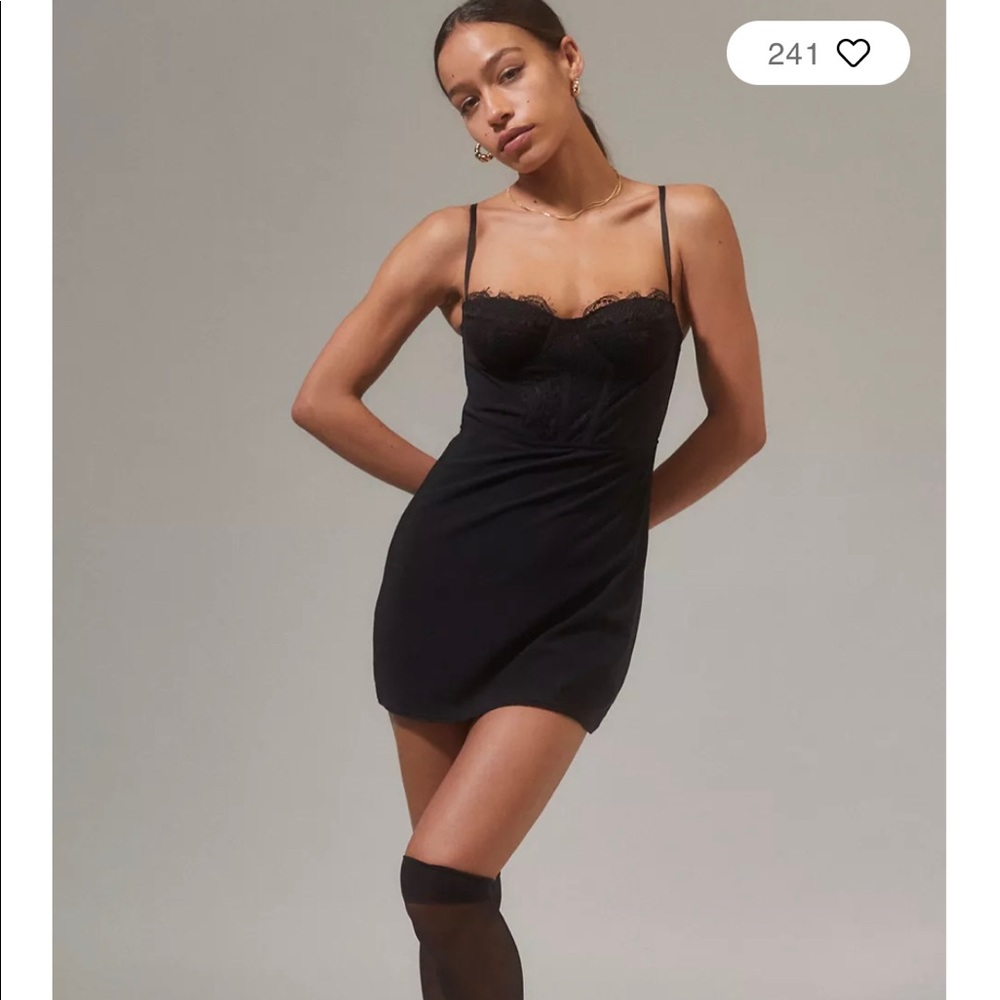 UO Modern Love Bustier Mini Dress-XS